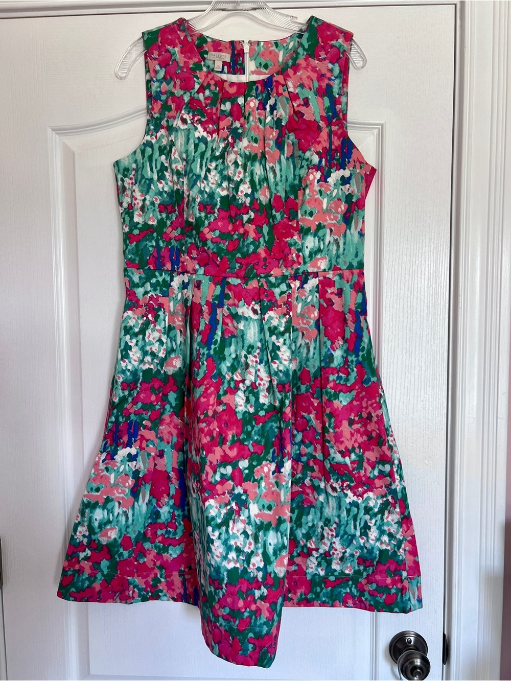 Talbots Multicolor Floral Print Dress (Red, Green, Blue, White)